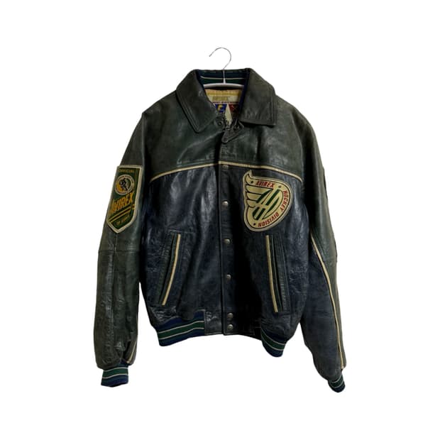 아비렉스 CANADIAN DIVISION 하키 바시티 레더 자켓