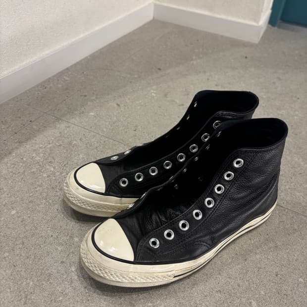 컨버스 레더 척테일러 하이 블랙