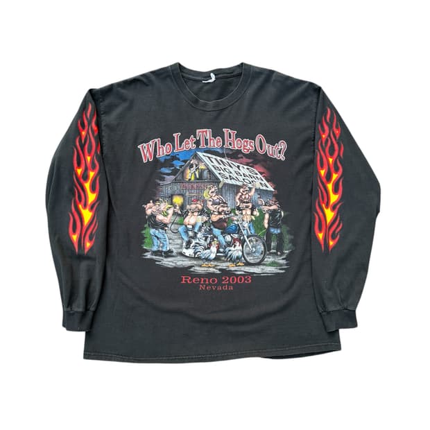 빈티지 03s biker Flame 롱슬리브