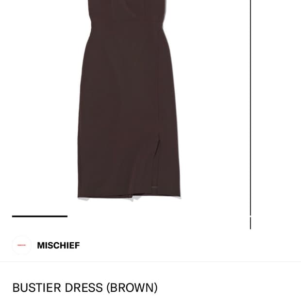 미스치프 BUSTIER DRESS 뷔스티에 드레스 원피스 브라운