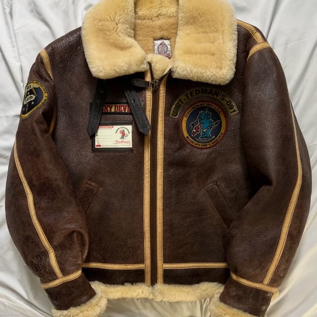 90s 테드컴퍼니 B-3 무스탕 가죽자켓