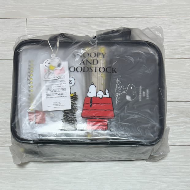 스누피 여행용 트래블 파우치 세트 블랙 검정