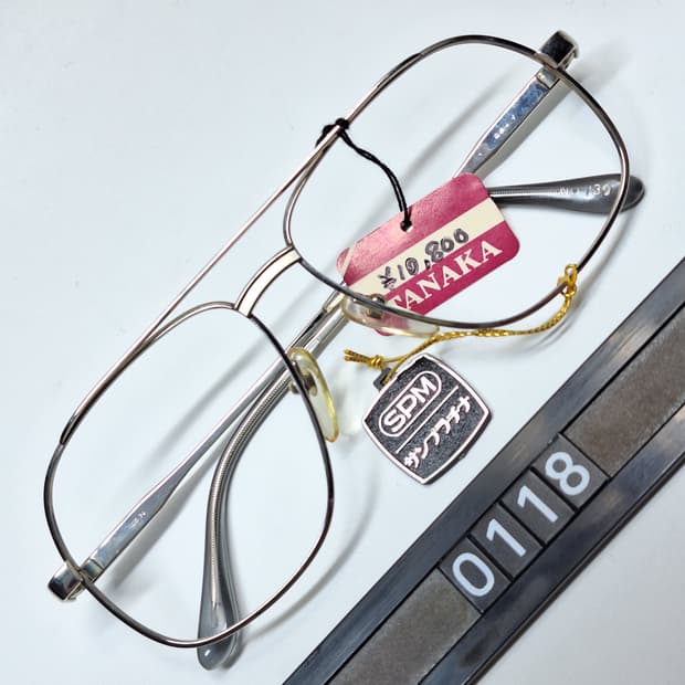 80s 일본제 빈티지 데드스톡 미사용/SPM 선플래티늄 투브릿지 안경테 