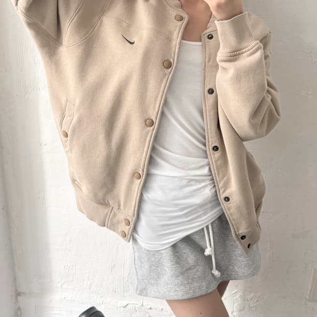 Nike 나이키 00’s 베이지컬러 코튼 스타디움 자켓