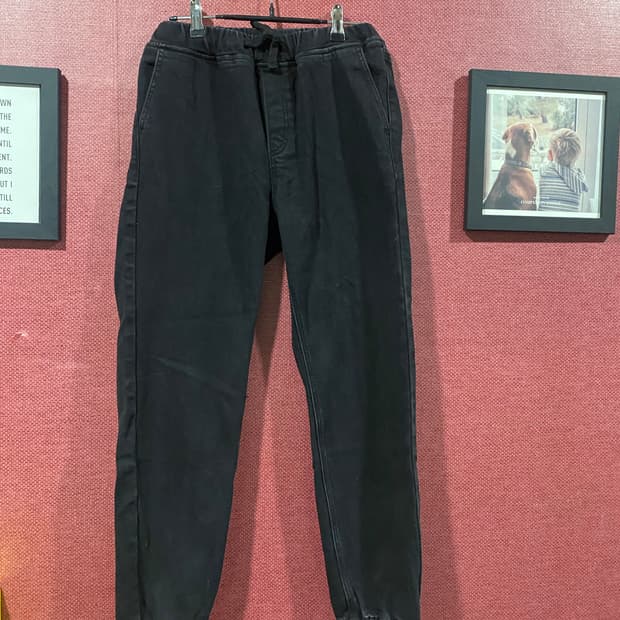 블랙 조거 팬츠(밴딩)