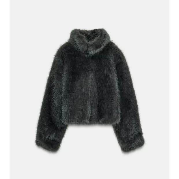 자라 페이크 퍼 더플코트 퍼자켓