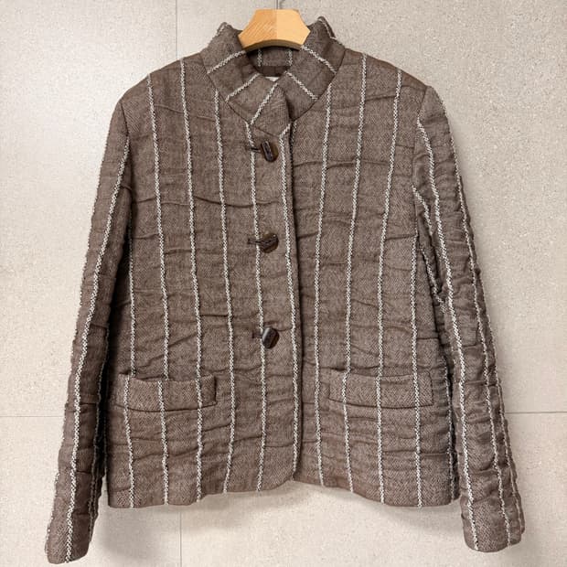 일본 디자이너 누빔 자켓 일본제 스트라이프 간절기