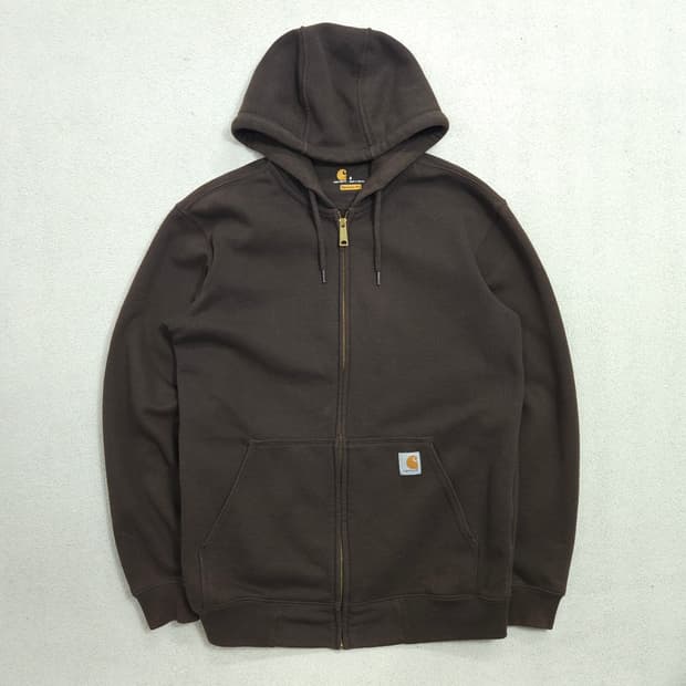 칼하트 미드웨이트 후드 집업 S 브라운
