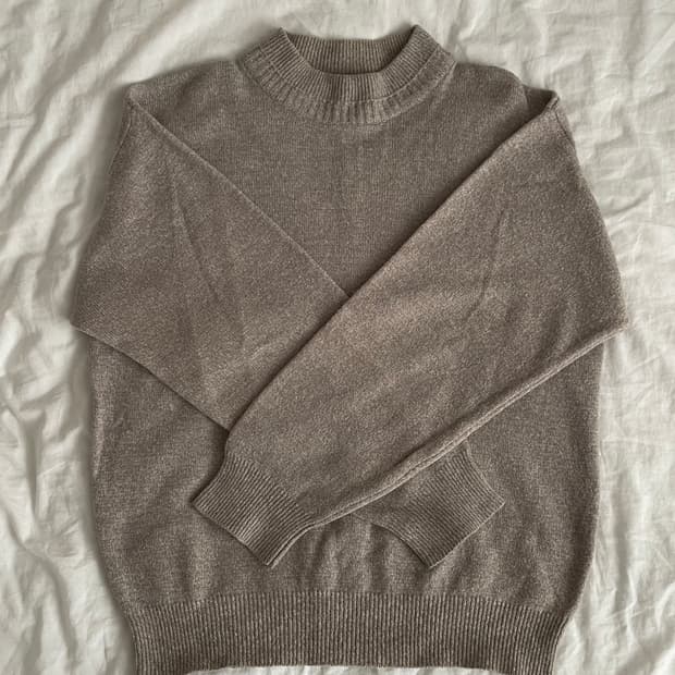 일본 브라운 울 니트