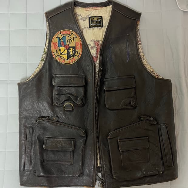L) 90s lee leather vest 리 가죽 조끼