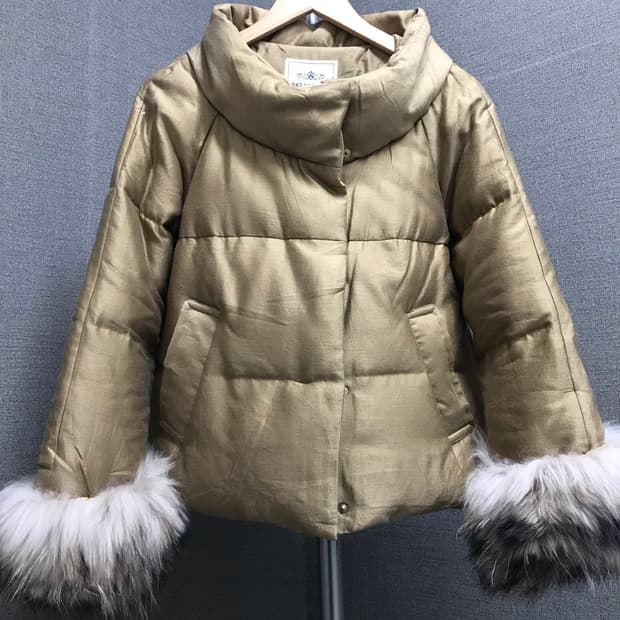 일본 빈티지 골드 다운 숏패딩
