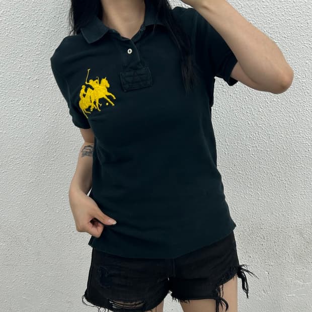 폴로 랄프로렌 옐로우 더블 빅포니 pk반팔 S