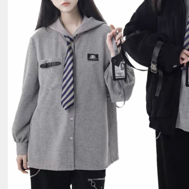 판다 중브 귀여운 니트 후드 가디건 빈티지