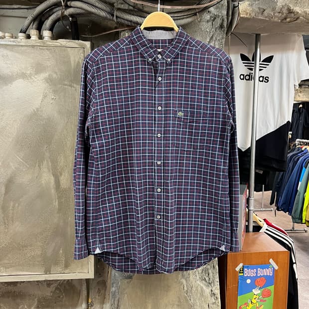 라코스테 체크 포켓 셔츠 네이비 40 #csz2441