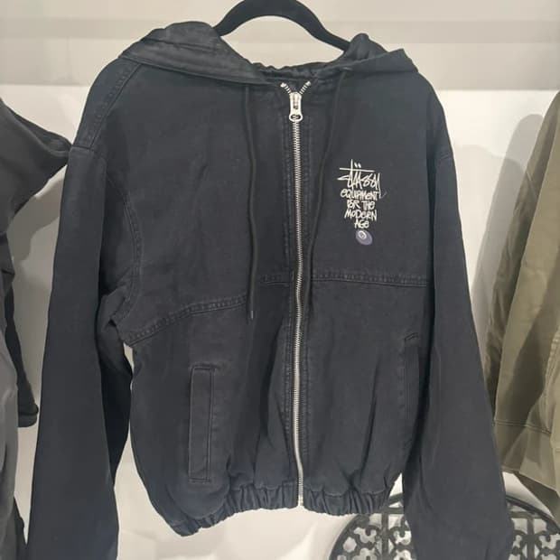 스투시 캔버스 인슐레이티드 워크 자켓 블랙