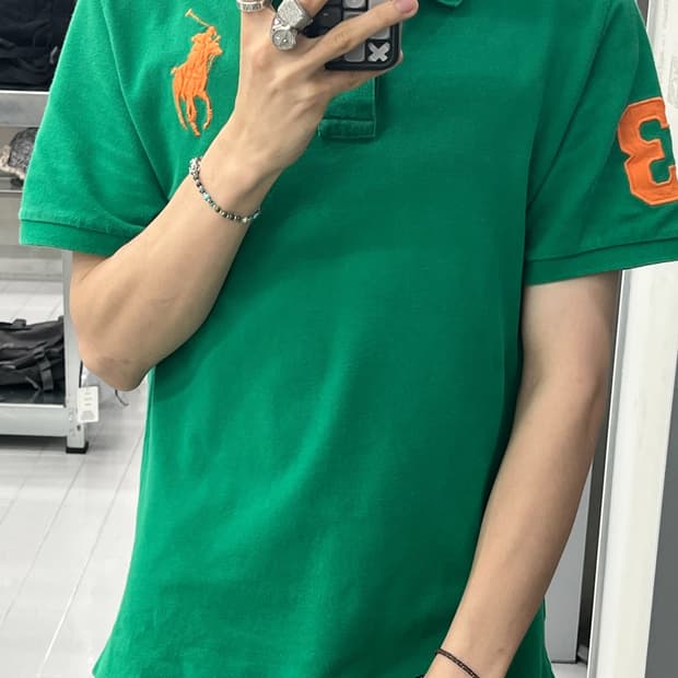폴로 랄프로렌 그린 오렌지 빅포니 카라티
