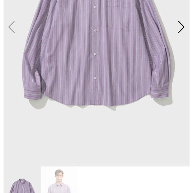 셔터 스트라이프 퍼플 셔츠 M