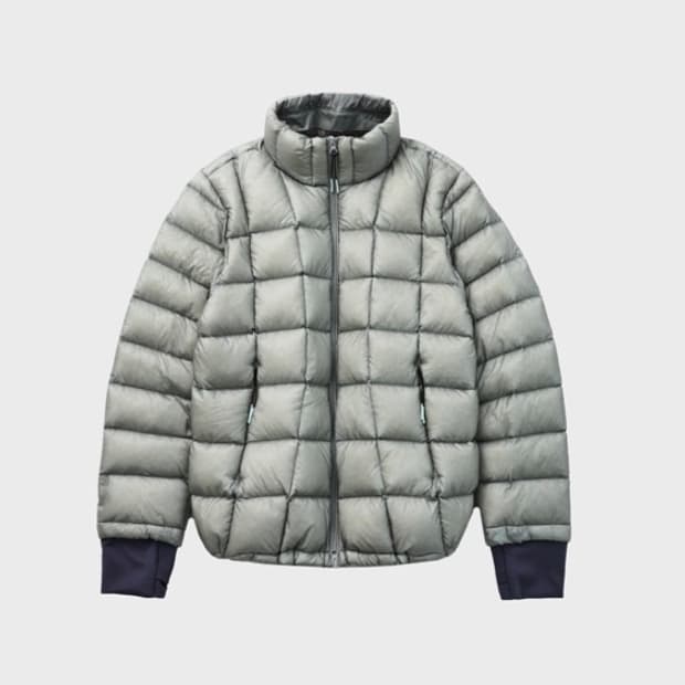 999휴머니티 모듈러 라이트 구스다운 퍼퍼 라이트 그레이