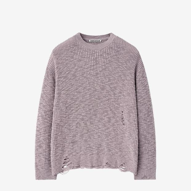 인사일런스 그런지 슬럽 니트 핑크