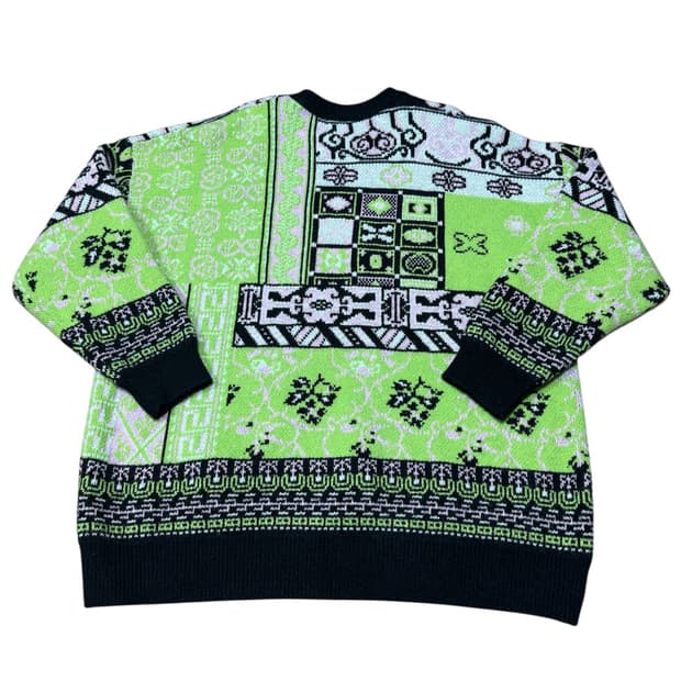 바배) 빈티지 멀티컬러 배색 니트