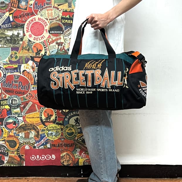 90s 아디다스 올드스쿨 빅로고 프린팅 망치백 토트백 가방