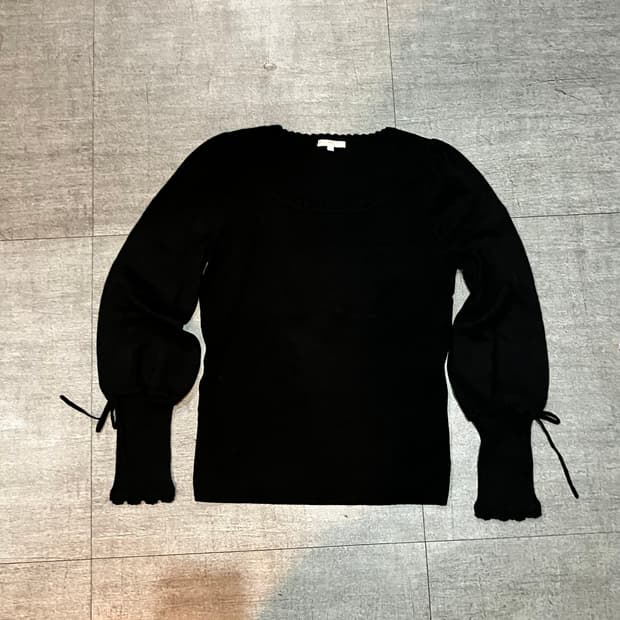 일본빈티지 Tobechic 하구미모리걸 달천깔페어리 리본 스퀘어니트스웨터