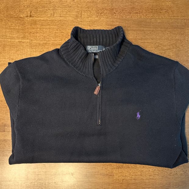 폴로 랄프로렌 반집업 니트
