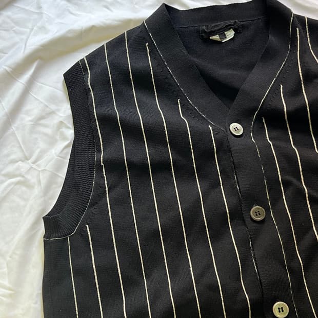 꼼데가르송 ad2022 축융 스트라이프 베스트