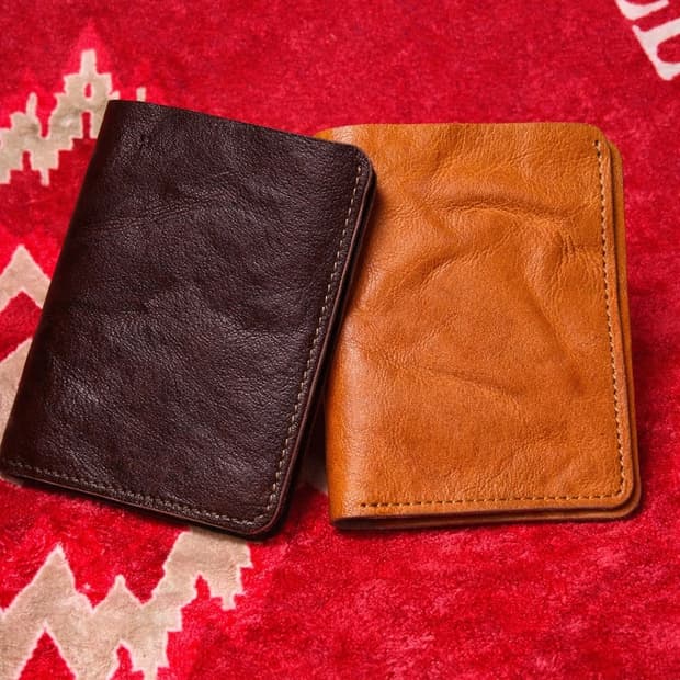 빈티지 에이징 주름 소가죽 지갑