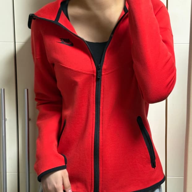 나이키 테크팩 레드 후드집업