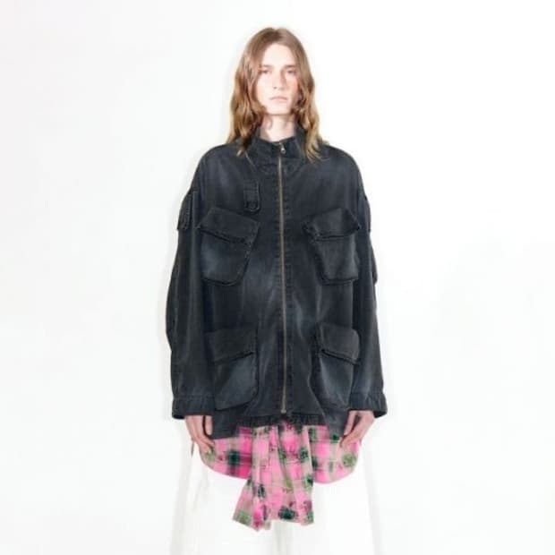 구해요)Open yy cargo field jacket charcoal 