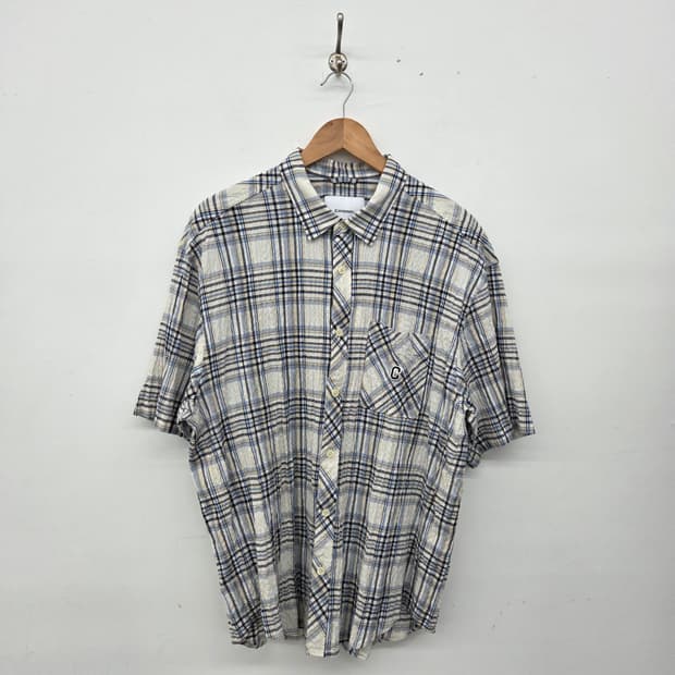 커버낫 체크 반팔 셔츠 남XL