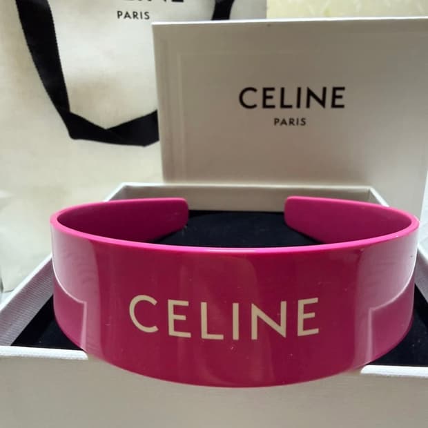 셀린느 핫핑크 아세테이트 헤어밴드 정품