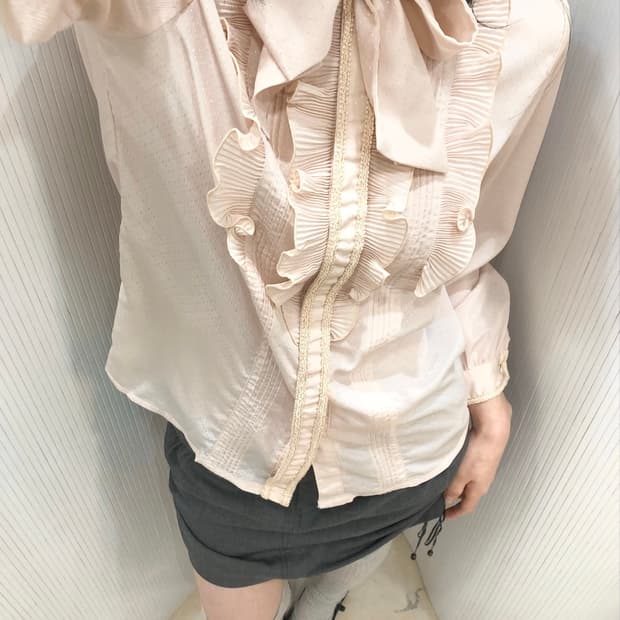 Blush Ribbon Frill Blouse