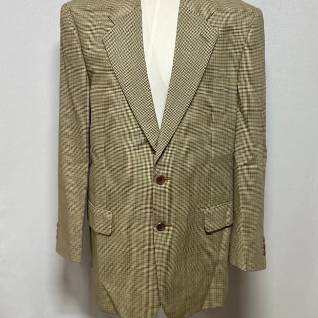 정품 입생로랑 클래식 빈티지 체크 테일러드 자켓 100