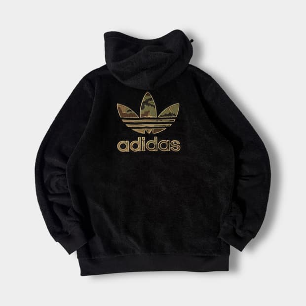 아디다스 루즈핏 카모 빅로고 파이어버드 플리스 후드집업