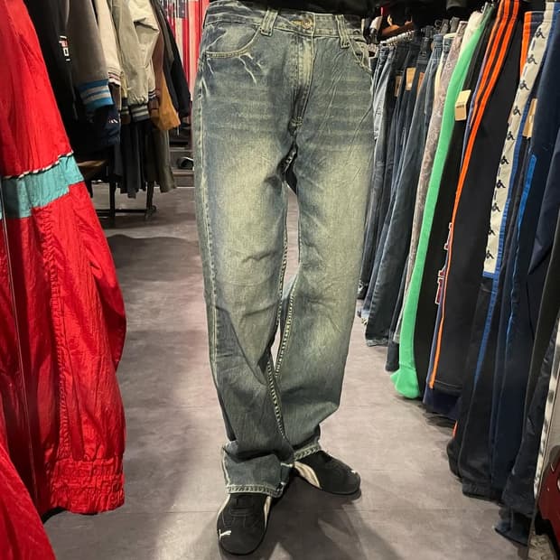 [IM] jean Big Spade jieans 힙합데님 자수 워싱 팬츠