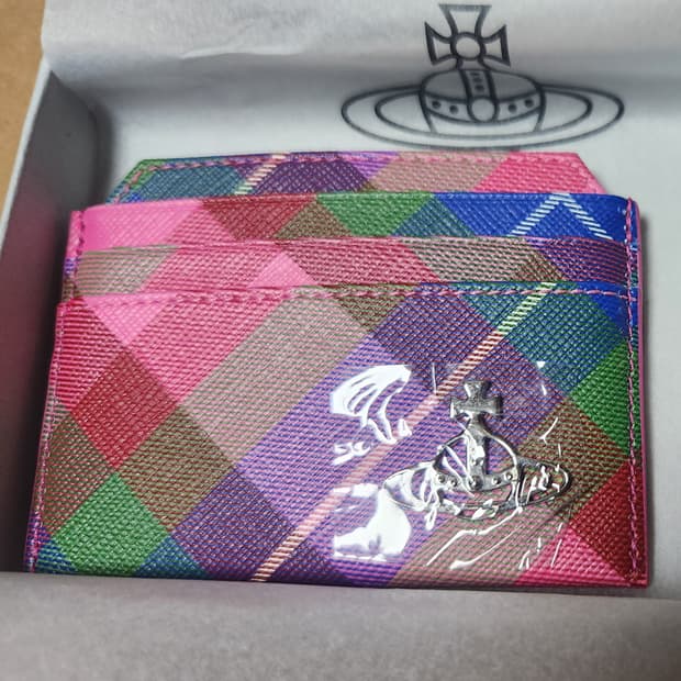 비비안웨스트우드 캔디 체크 카드지갑