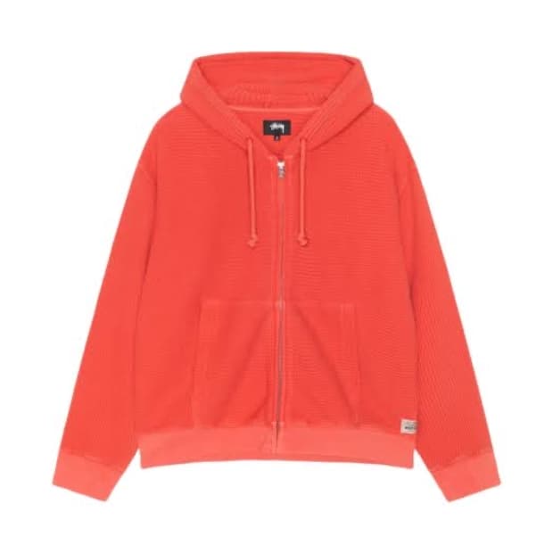 스투시 와플 후드 레드