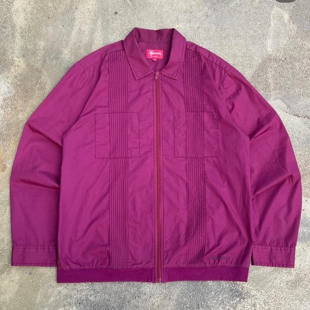 슈프림 18FW 핀턱 셔츠 집업 자켓 