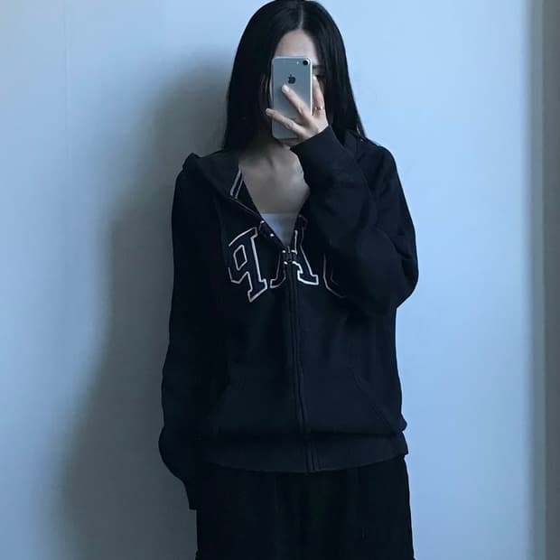 Gap 갭 블랙 후드집업