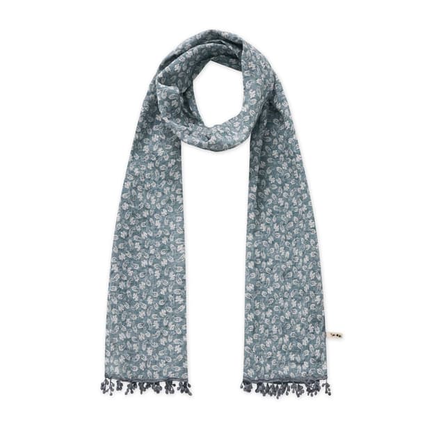 콜로신스 스카프 FERN TASSEL SCARF Navy Paisley