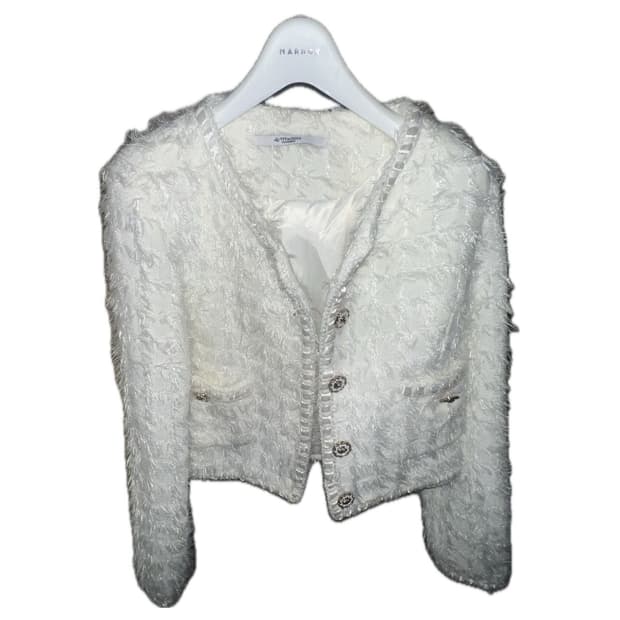 어반드레스 화이트 트위드자켓