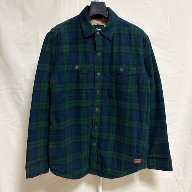 엘엘빈 블랙와치 쉐르파 라인드 플란넬 셔츠 자켓 / 그린, S