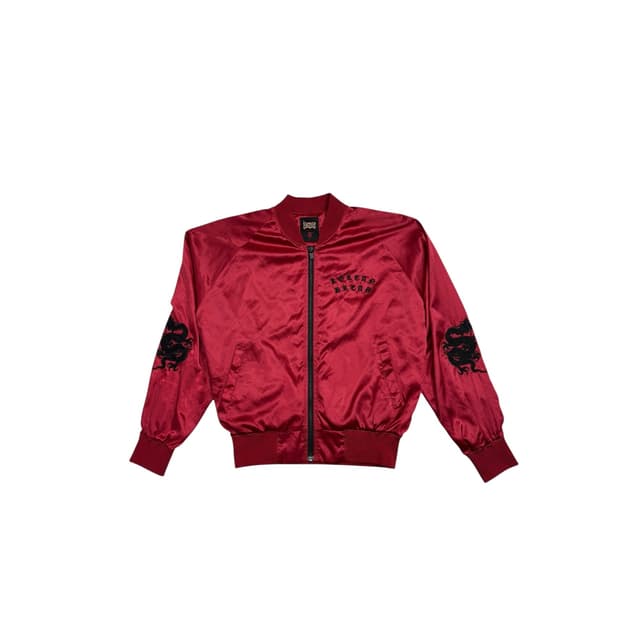 에잇세컨즈 지드래곤 용 자수 스카쟌 자켓 버건디