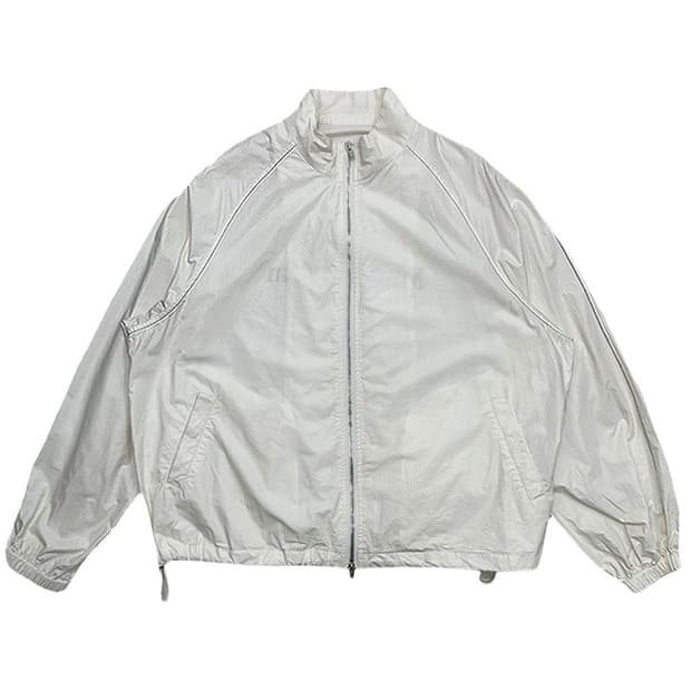 마뗑킴 로고 코팅 점퍼 아이보리 F