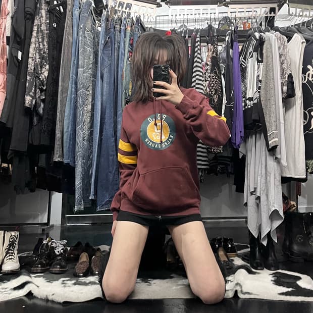 폴로 랄프로렌 프린팅 후드티