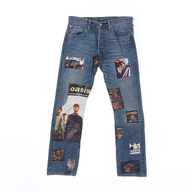 리바이스 501 록 밴드 패치워크 데님 팬츠 청바지 (남성 32in)