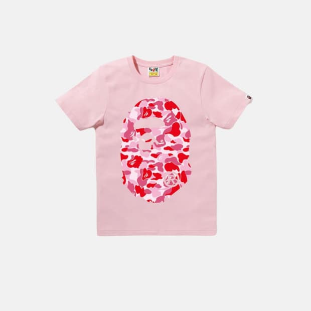 BAPE ABC CAMO BIG APE HEAD TEE PINK M
