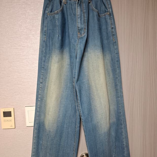 해칭룸 와이드진 빈티지 워시드블루 2사이즈 